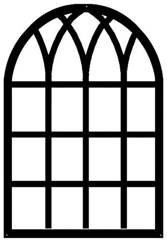 Windowpane Laser Cut Out Wall Decor Silhouette Metal Sign 22.5×33