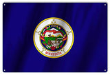 Minnesota State Flag Reproduction Metal Sign 12x18