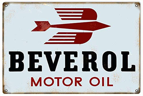 Reproduction Beverol Motor Oil Gas Station Large Sign 16x24