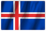 Iceland Country Flag Reproduction Metal Sign 12x18