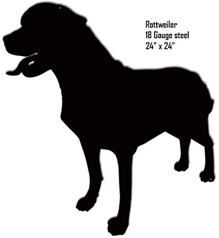 Rottweiler Silhouette Laser Cut Out Sign 24x24