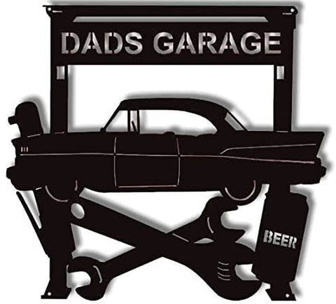 Dads Garage Laser Cut Out Silhouette Garage Shop Metal Sign 22x24