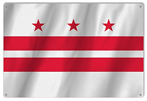 District Of Columbia Washington D.C. State Flag Reproduction Sign 12x1