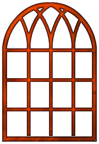 Windowpane Laser Cut Out Faux Copper Finish Metal Sign 22.5×33