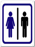 Women And Mens Restroom Sign 9x12