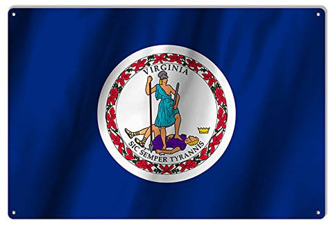 Virginia State Flag Reproduction Metal Sign 12x18