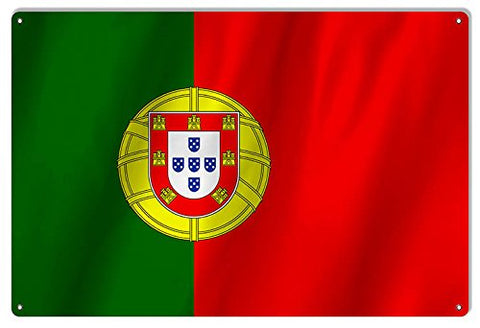 Portugal Country Flag Reproduction Metal Sign 12x18