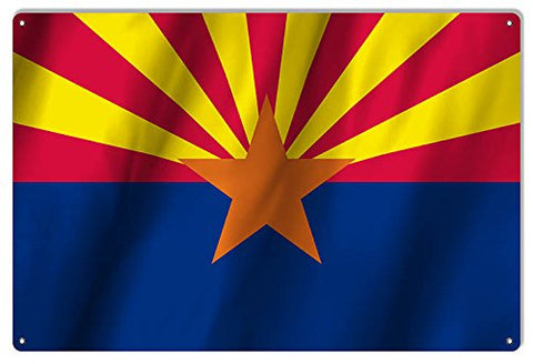 Arizona State Flag Reproduction Metal Sign 12x18