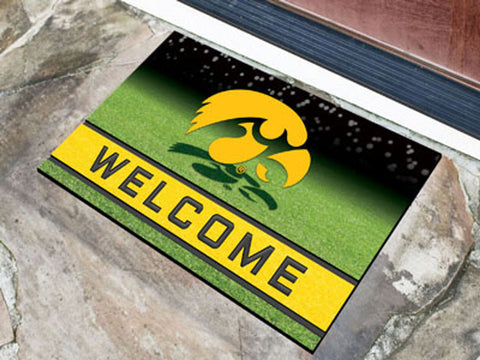 Iowa Hawkeyes Door Mat 18x30 Welcome Crumb Rubber - Special Order