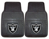 Las Vegas Raiders Car Mats Heavy Duty 2 Piece Vinyl