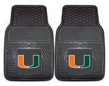 Miami Hurricanes Car Mats Heavy Duty 2 Piece Vinyl