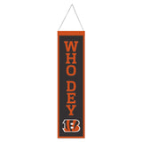 Cincinnati Bengals Banner Wool 8x32 Heritage Slogan Design - Special Order