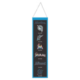 Miami Marlins Banner Wool 8x32 Heritage Evolution Design - Special Order