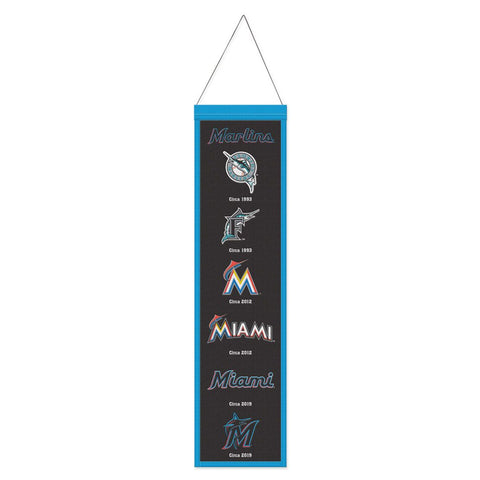 Miami Marlins Banner Wool 8x32 Heritage Evolution Design - Special Order