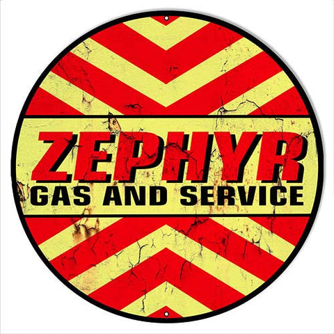 Zephyr Gas And Service Motor Oil Garage Art Repro’d Aged Metal Sign 24?