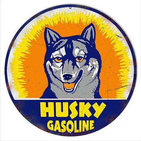 XL Husky Motor Oil Gas 30? Metal Repro Vintage Looking Garage Art Sign