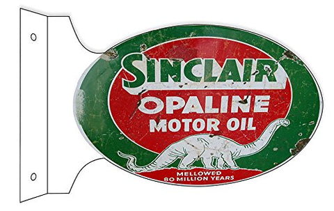 Sinclair Opaline Motor Oil Reproduction Flange Sign 12x18 Oval