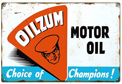 Reproduction Oilzum Choice Of Champions Motor Oil Large Sign 16x24