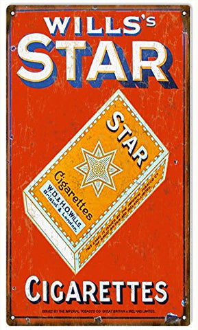 Vintage Star Cigarettes Reproduction Sign 8x14