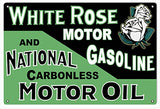 White Rose Gasoline Reproduction Gas Station Metal Sign 18x30