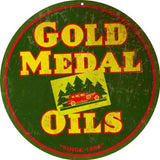 Reproduction Gold Medal Oil Sign 14 Round