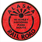 Alaska Railway Reproduction Railroad Metal Sign 18×18 Round