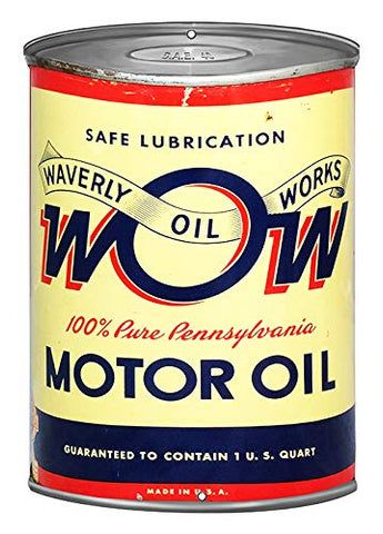 Waverly Reproduction Motor Oil Can Cut Out Metal Sign 7.25×10.6