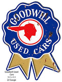 Goodwill Used Cars Cut Out Reproduction Garage Metal Sign 16.5×22.2