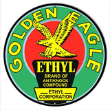 Golden Eagle Motor Oil Reproduction Garage Metal Sign 18×18 Round