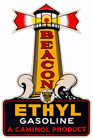 Beacon Ethyl Lighthouse Reproduction Large Gasoline Sign 18x27