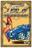 Reproduction Lets Ride GTO Pin Up Girl Sign