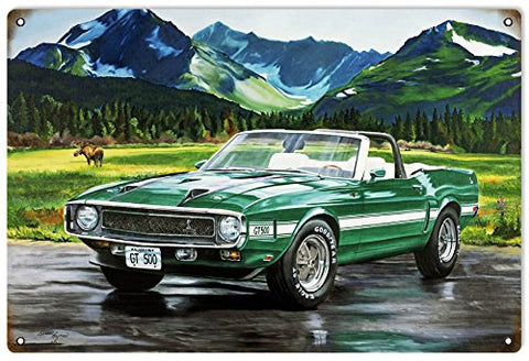 Mustang GT 500 Series Garage Art Sign By Donna Wayman-Mauer 12x18