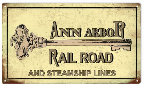 Reproduction Ann Arbor Railroad Sign 8x14