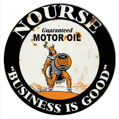 Nourse Motor Oil Reproduction Vintage Metal Sign 18×18 Round