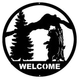 Welcome Bear Laser Cut Out Silhouette Wall Decor 16×16