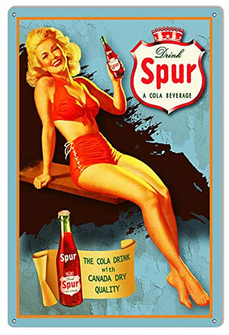 Spur Cola Beverage Drink Reproduction Nostalgic Metal Sign 12×18