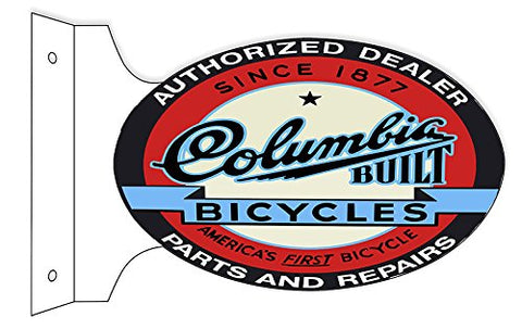 Columbia Bicycle Reproduction Flange Garage Art Sign 12x18 Oval