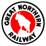 Great Northern Railway Reproduction Metal Sign 30×30 Round