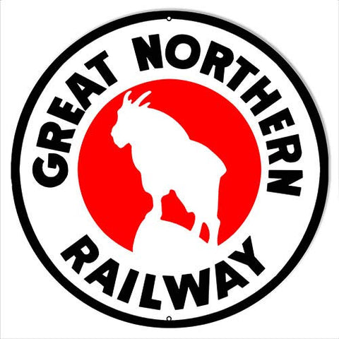 Great Northern Railway Reproduction Metal Sign 14×14 Round