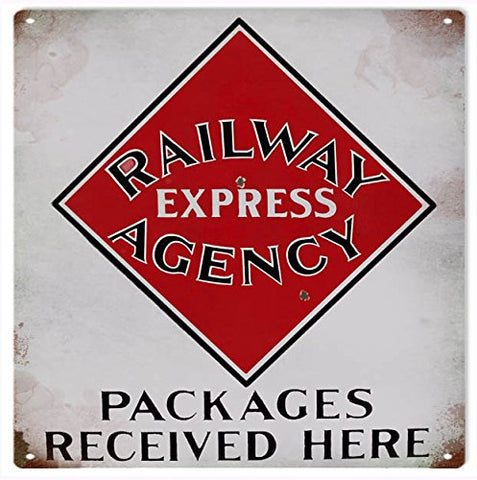 Vintage Reproduction Railway Express Sign 12x12