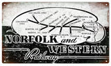 Reproduction Norfolk And Western Railway Sign 8x14