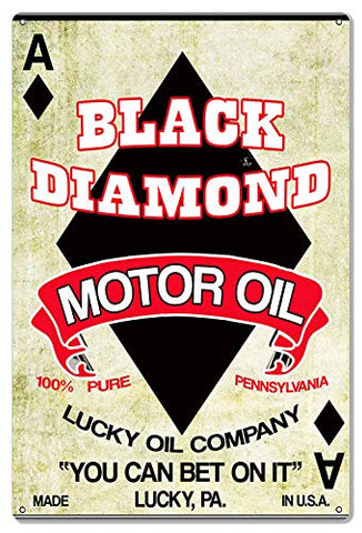 Black Diamond Motor Oil Reproduction Garage Shop Large Metal Sign 16×24