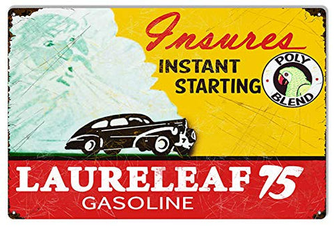 Laureleaf 75 Gasoline Reproduction Large Motor Oil Metal Sign 16×24