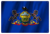 Pennsylvania State Flag Reproduction Metal Sign 12x18