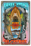 San Francisco Bay Shark Attack Sign By Artist Phil Hamilton 12x18