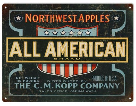 Reproduction Northwest Apples Sign