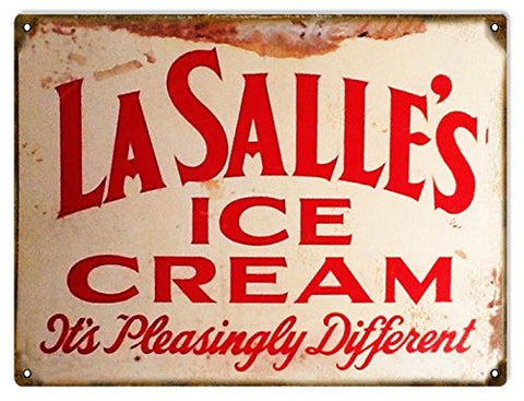 Vintage LaSalles Ice Cream Reproduction Sign 9x12