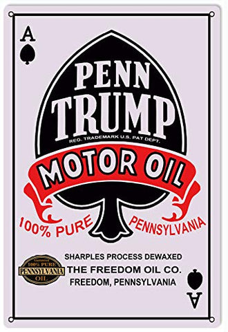 Penn Trump Ace Motor Oil Gas Station Reproduction Large Sign 16x24