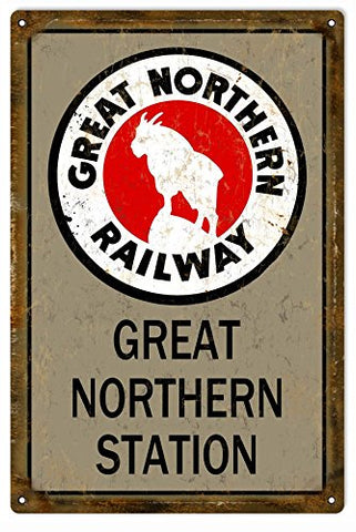 Vintage Great Northern Railway Reproduction Sign 12x18