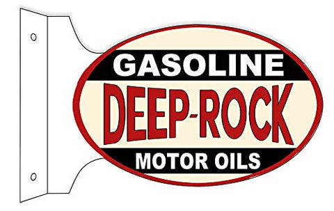 Deep Rock Gasoline Reproduction Flange Motor Oil Sign 12x18 Oval